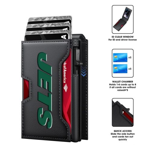 New York Jets – Football RFID Blocking Pop Up Card Holder, Fashion Card Case Wallet - Image 5