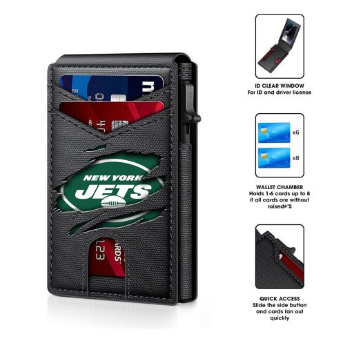 New York Jets – Football RFID Blocking Pop Up Card Holder, Fashion Card Case Wallet - Image 6