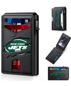 New York Jets – Football RFID Blocking Pop Up Card Holder, Fashion Card Case Wallet