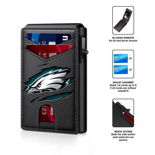 Philadelphia Eagles – Personalized Football RFID Blocking Pop Up Card Holder, Fashion Card Case Wallet - Image 7