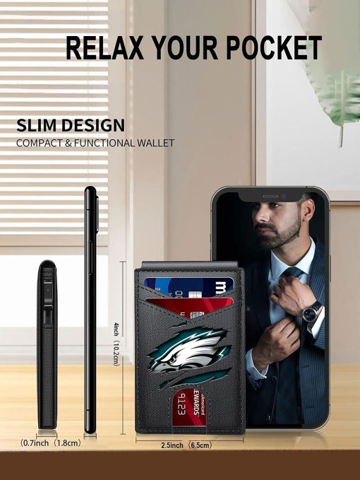 Philadelphia Eagles – Personalized Football RFID Blocking Pop Up Card Holder, Fashion Card Case Wallet - Image 8