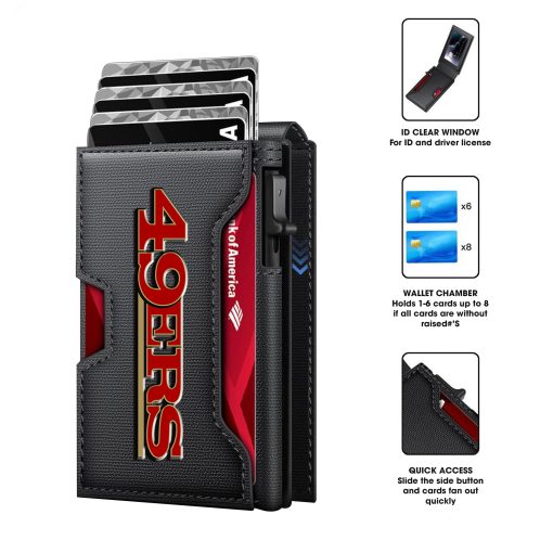 San Francisco 49ers – Custom Football RFID Blocking Pop Up Card Holder, Fashion Card Case Wallet - Image 5