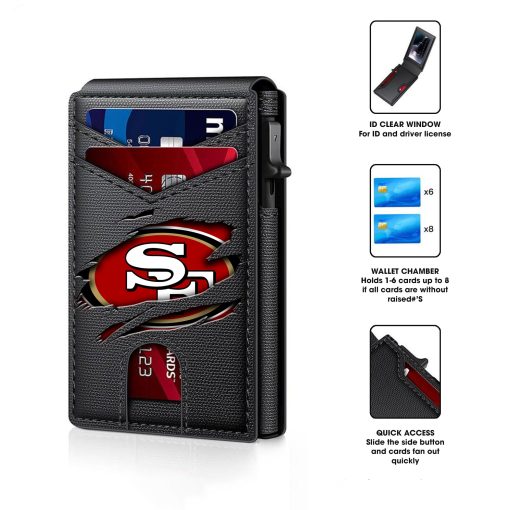 San Francisco 49ers – Custom Football RFID Blocking Pop Up Card Holder, Fashion Card Case Wallet - Image 4