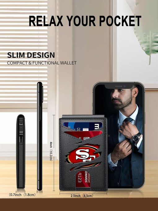 San Francisco 49ers – Custom Football RFID Blocking Pop Up Card Holder, Fashion Card Case Wallet - Image 6