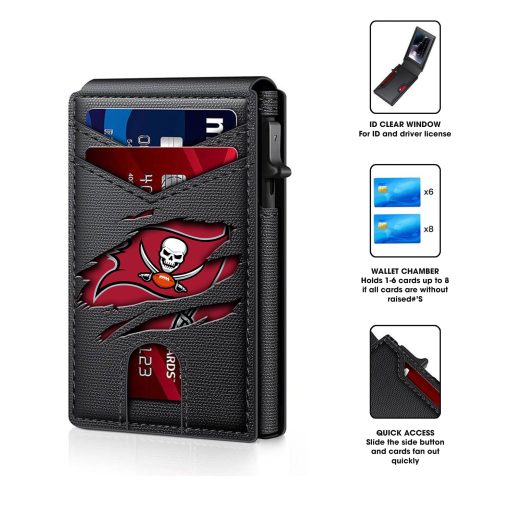 Tampa Bay Buccaneers – Personalized Football RFID Blocking Pop Up Card Holder, Fashion Card Case Wallet - Image 6