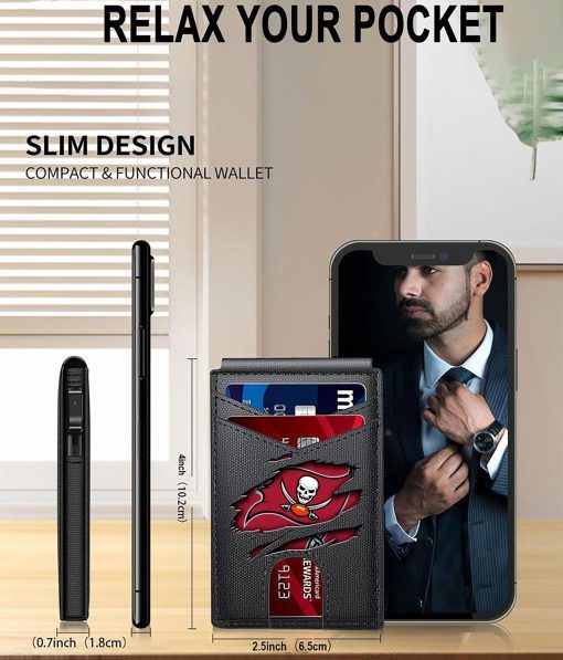 Tampa Bay Buccaneers – Personalized Football RFID Blocking Pop Up Card Holder, Fashion Card Case Wallet - Image 5