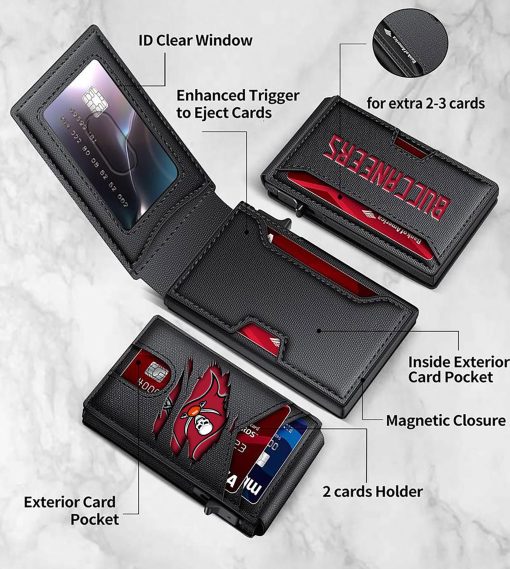 Tampa Bay Buccaneers – Personalized Football RFID Blocking Pop Up Card Holder, Fashion Card Case Wallet - Image 7