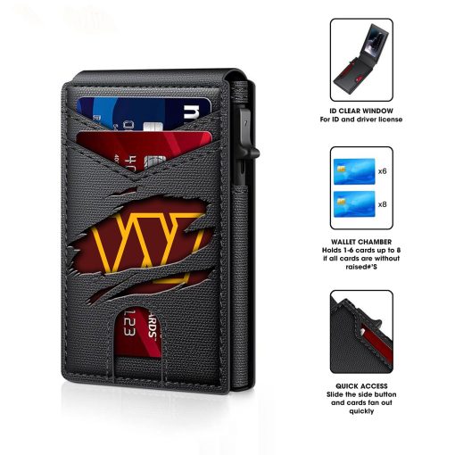Washington Commanders – Football RFID Blocking Pop Up Card Holder, Fashion Card Case Wallet - Image 3