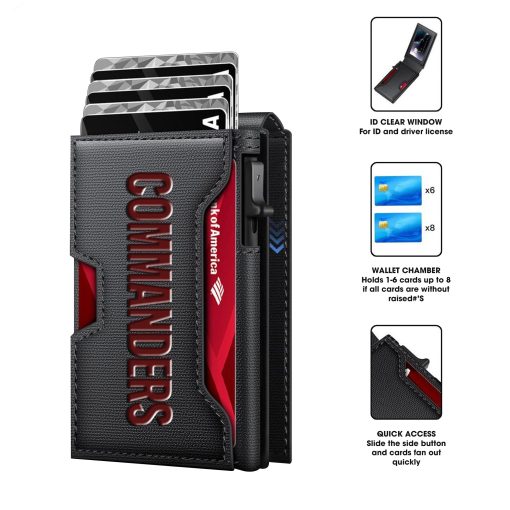 Washington Commanders – Football RFID Blocking Pop Up Card Holder, Fashion Card Case Wallet - Image 6