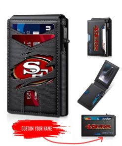 San Francisco 49ers – Custom Football RFID Blocking Pop Up Card Holder, Fashion Card Case Wallet