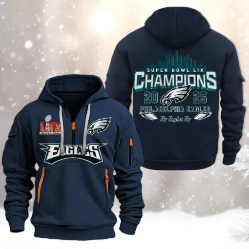 [Limited Edition] Philadelphia Eagles 2024 LIX Super Bowl Champion Heavy Hoodie - Image 8