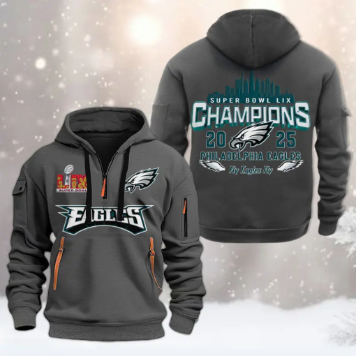 [Limited Edition] Philadelphia Eagles 2024 LIX Super Bowl Champion Heavy Hoodie - Image 7