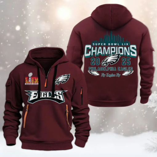 [Limited Edition] Philadelphia Eagles 2024 LIX Super Bowl Champion Heavy Hoodie - Image 5