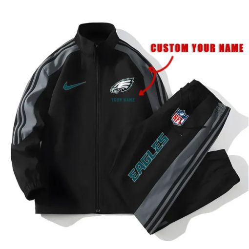 Philadelphia Eagles Football Unisex Style Versatile Sports Set Jacket And Pants Ver 2 - Image 3