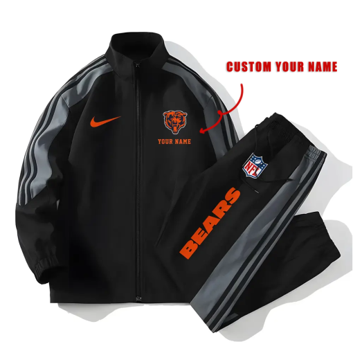 Chicago Bears Football Unisex Style Versatile Sports Set Jacket And Pants Ver 2 - Image 3