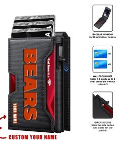 Chicago Bears – Personalized Football RFID Blocking Pop Up Card Holder, Fashion Card Case Wallet