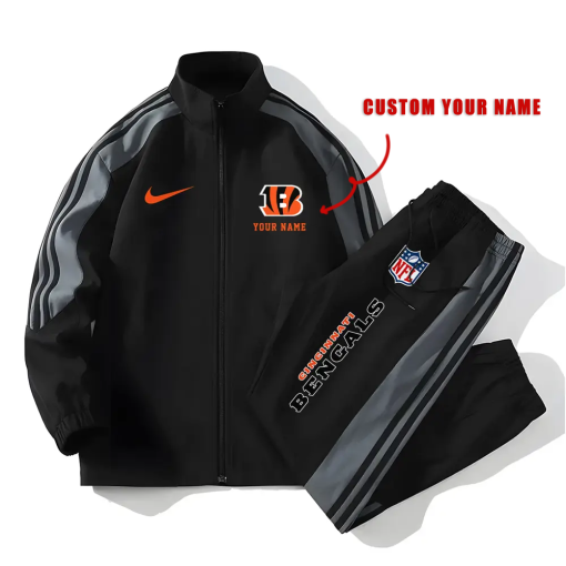 Cincinnati Bengals Football Unisex Style Versatile Sports Set Jacket And Pants Ver 2 - Image 2