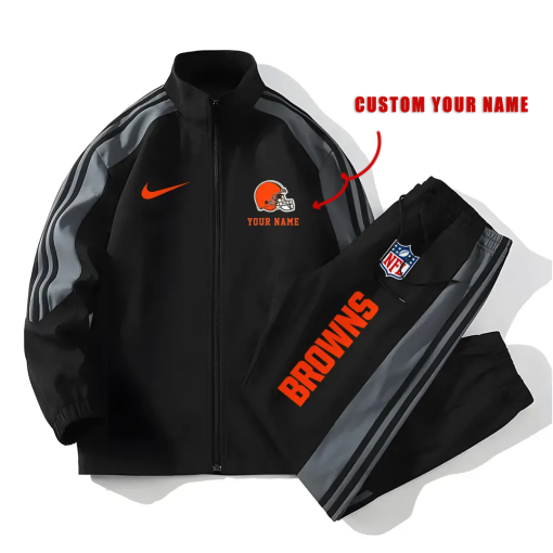 Cleveland Browns Football Unisex Style Versatile Sports Set Jacket And Pants Ver 2 - Image 2