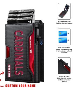 Arizona Cardinals – Personalized Football RFID Blocking Pop Up Card Holder, Fashion Card Case Wallet