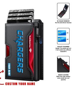 Los Angeles Chargers – Personalized Football RFID Blocking Pop Up Card Holder, Fashion Card Case Wallet