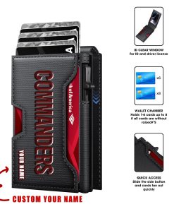 Washington Commanders – Personalized Football RFID Blocking Pop Up Card Holder, Fashion Card Case Wallet