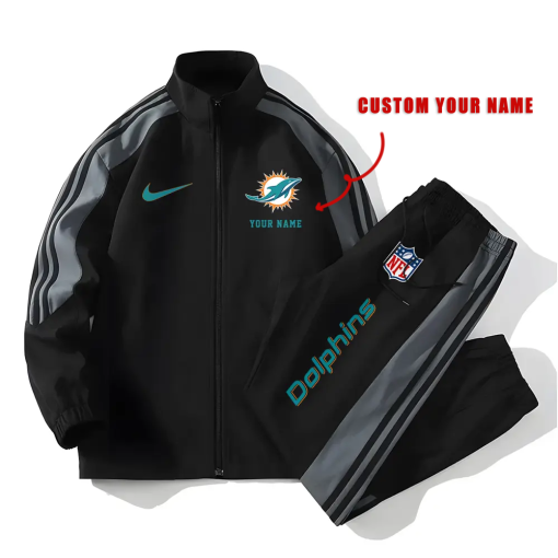 Miami Dolphins Football Unisex Style Versatile Sports Set Jacket And Pants Ver 2 - Image 2