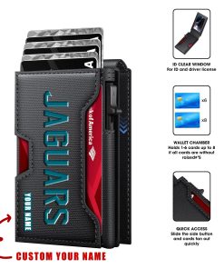 Jacksonville Jaguars – Personalized Football RFID Blocking Pop Up Card Holder, Fashion Card Case Wallet