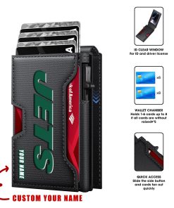 New York Jets – Personalized Football RFID Blocking Pop Up Card Holder, Fashion Card Case Wallet