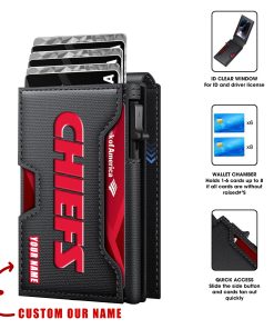 Kansas City Chiefs – Personalized Football RFID Blocking Pop Up Card Holder, Fashion Card Case Wallet