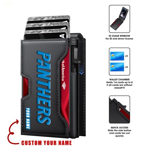 Carolina Panthers – Personalized Football RFID Blocking Pop Up Card Holder, Fashion Card Case Wallet