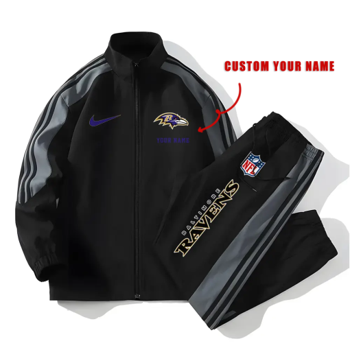 Baltimore Ravens Football Unisex Style Versatile Sports Set Jacket And Pants Ver 2 - Image 2