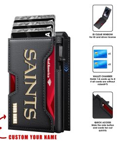 New Orleans Saints – Personalized Football RFID Blocking Pop Up Card Holder, Fashion Card Case Wallet