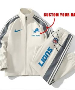 Detroit Lions Football Unisex Style Versatile Sports Set Jacket And Pants Ver 2