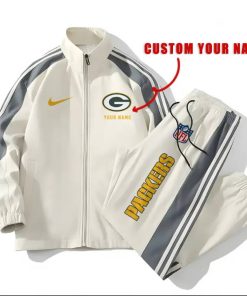 Green Bay Packers Football Unisex Style Versatile Sports Set Jacket And Pants Ver 2