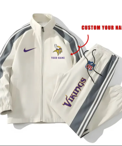Minnesota Vikings Football Unisex Style Versatile Sports Set Jacket And Pants Ver 2