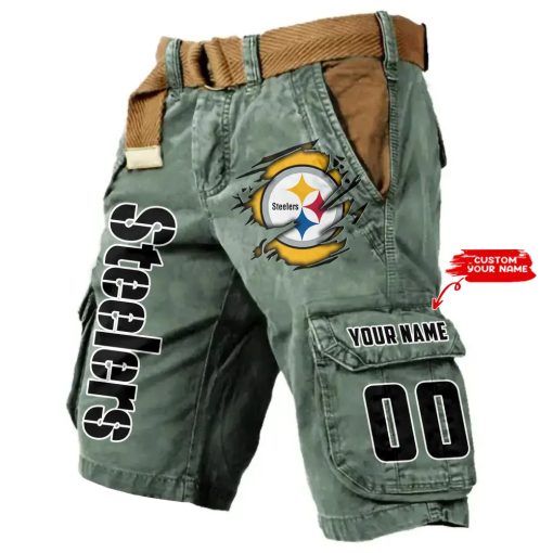 Pittsburgh Steelers Men Cargo Shorts (Belt Not Included) trending 2025 - Image 3