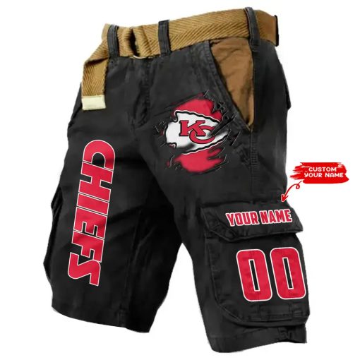 Kansas City Chiefs Men Cargo Shorts (Belt Not Included) trending 2025 - Image 3