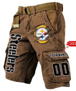 Pittsburgh Steelers Men Cargo Shorts (Belt Not Included) trending 2025