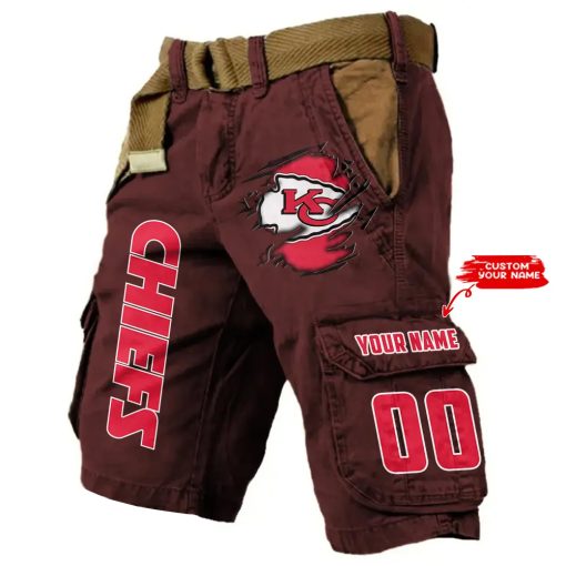 Kansas City Chiefs Men Cargo Shorts (Belt Not Included) trending 2025