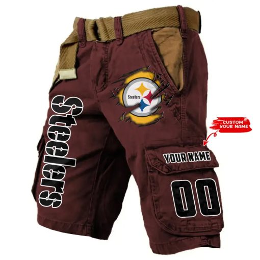 Pittsburgh Steelers Men Cargo Shorts (Belt Not Included) trending 2025 - Image 6