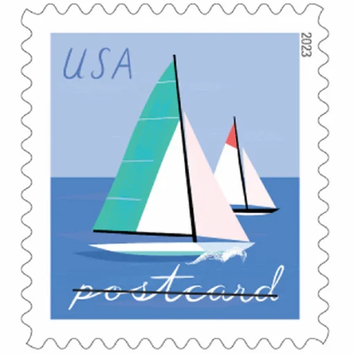Forever Stamps Sailboats Postcard 2023 Stamps Coil of 100 PCS/Roll