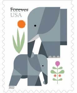 Forever Stamps Elephants 2022 Stamps Coil of 100 PCS/Roll