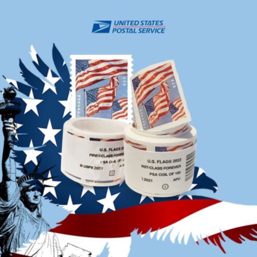 Forever Stamps 2022 U.S Flag Stamps Coil of 100 PCS/Roll - Image 3