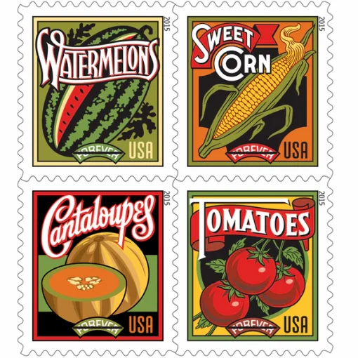 Forever Stamps Summer Harvest 2015 Stamps Coil of 100 PCS/Roll