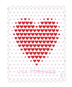 Forever Stamps Made of Hearts 2020 Stamps Coil of 100 PCS/Roll