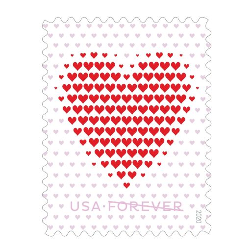 Forever Stamps Made of Hearts 2020 Stamps Coil of 100 PCS/Roll