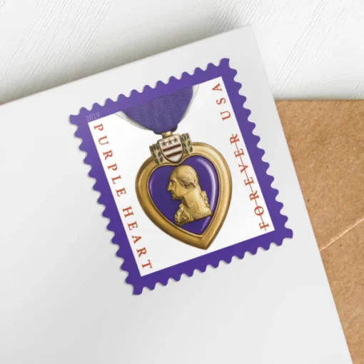Forever Stamps Purple Heart Medal 2019 Stamps Coil of 100 PCS/Roll - Image 4
