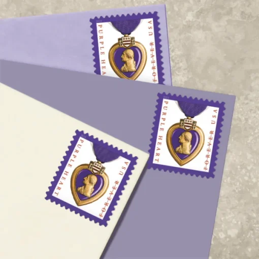 Forever Stamps Purple Heart Medal 2019 Stamps Coil of 100 PCS/Roll - Image 3