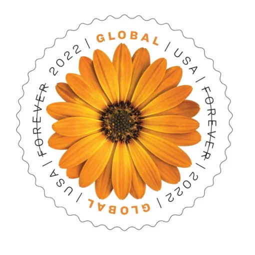 Forever Stamps Global African Daisy 2022 Stamps Coil of 100 PCS/Roll