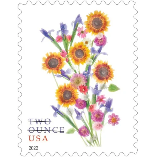 Forever Stamps Sunflower Bouquet 2022 Stamps Coil of 100 PCS/Roll